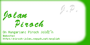 jolan piroch business card